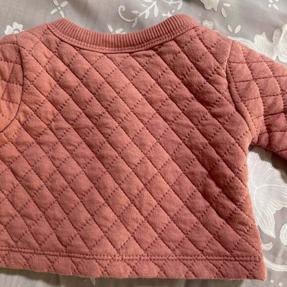 NICOLE Miller New York Size 3/6m Quilted Buttoned Jacket Shirt in Dusty Rose - Picture 5 of 5